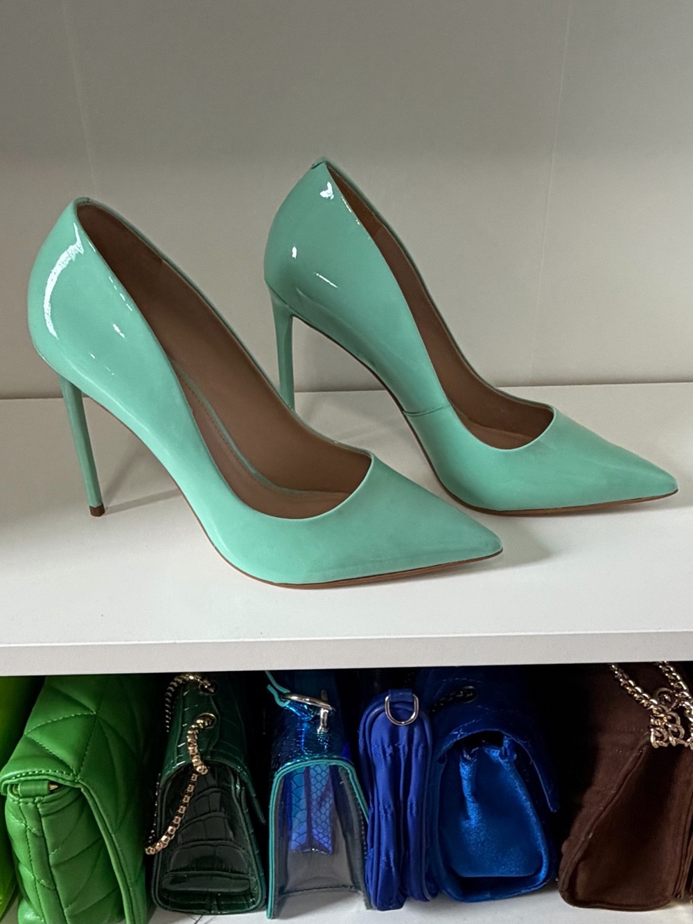 Steve Madden Mint Patent Pointed Toe Stiletto Pumps - Never Worn - Size 8.5